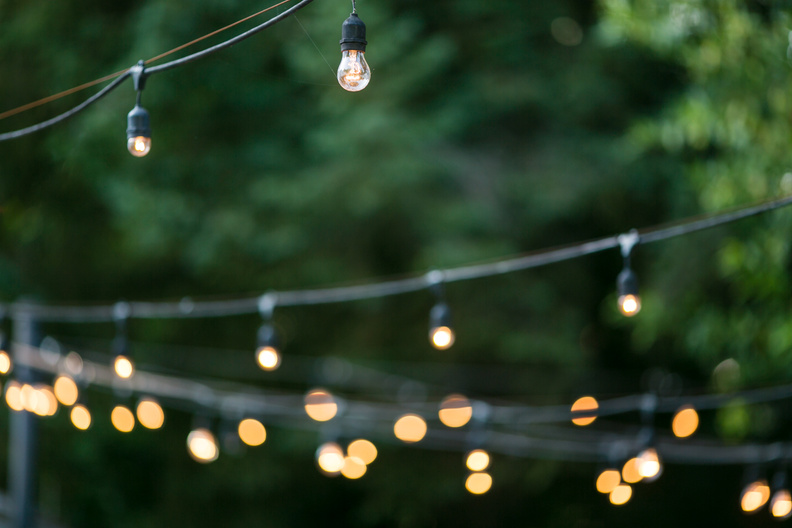 Decorative Outdoor Party Lights in Garden